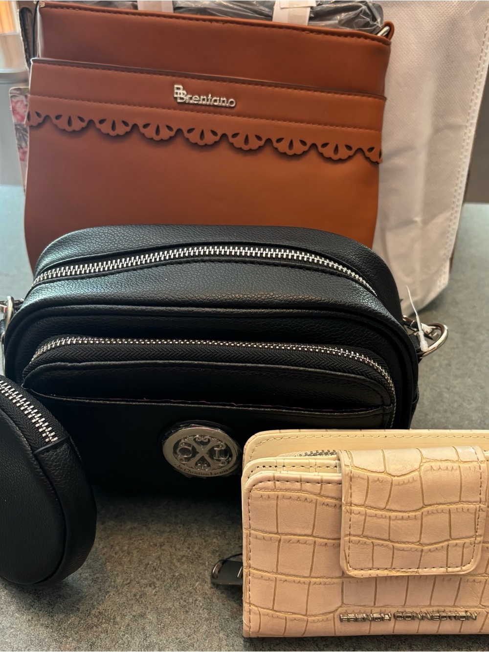 2 Crossbody purses and wallet New!!